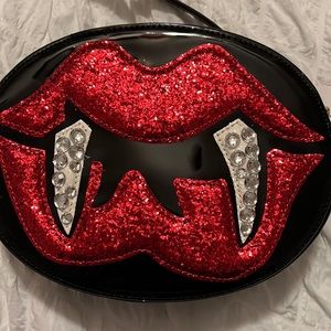 Betsy Johnson Red Lips With Fangs purse